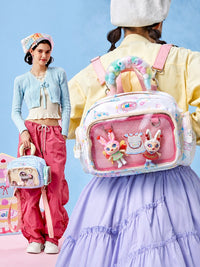 LOLA DESIGN Robot Girl Ita Backpack with Clear Panel