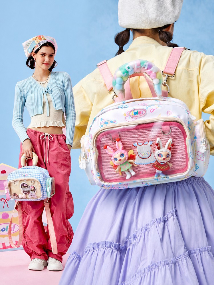 LOLA DESIGN Robot Girl Ita Backpack with Clear Panel
