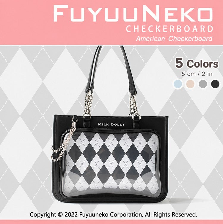 FuyuuNeko Checkered Ita Bag Crossbody, Large Capacity