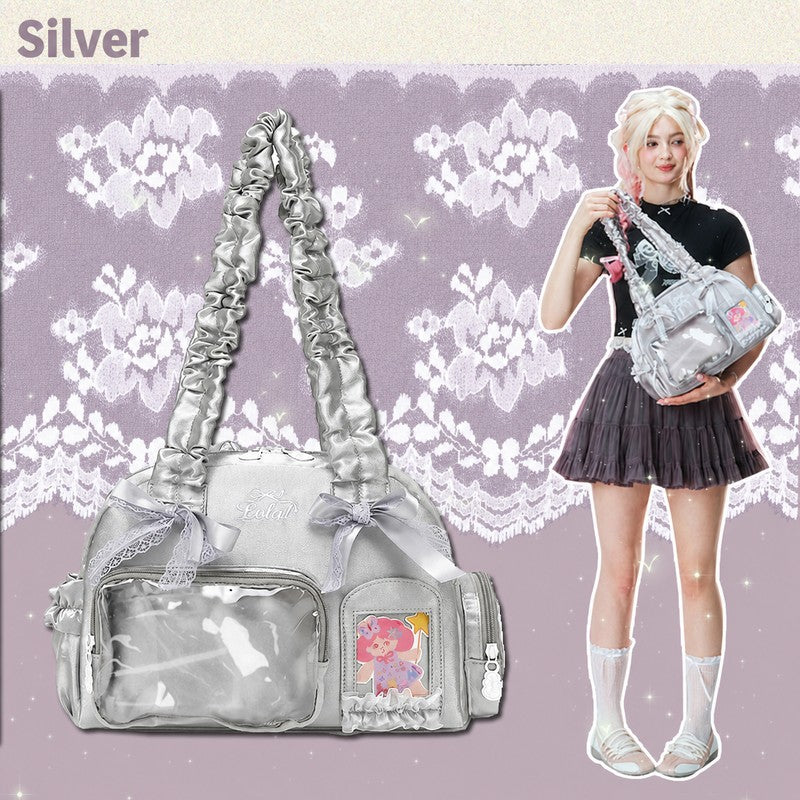 LOLA DESIGN Lace Ita Bag Shoulder Tote for Pins