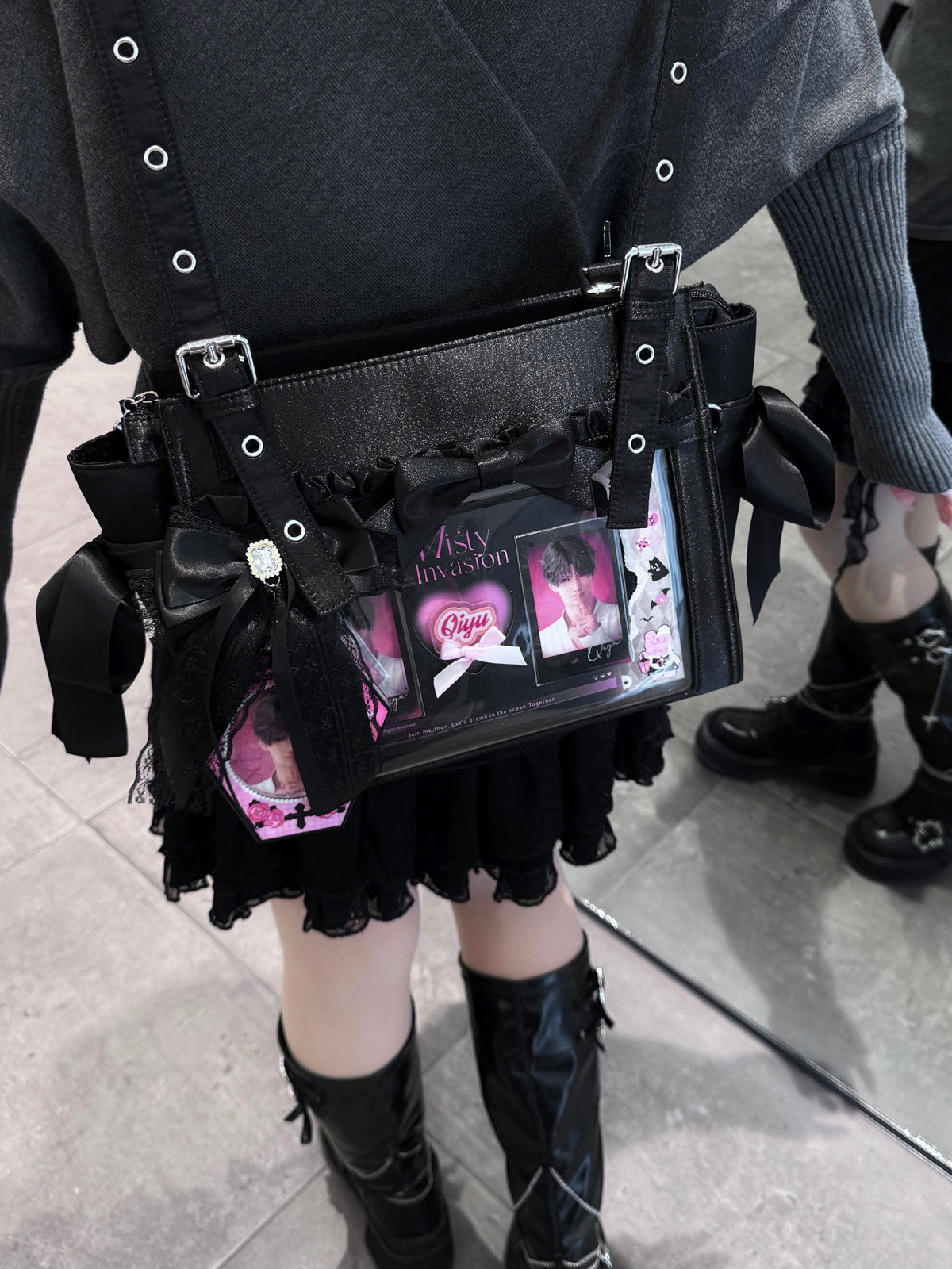 Sweet Dream Satin Ita Backpack with Detachable Bow