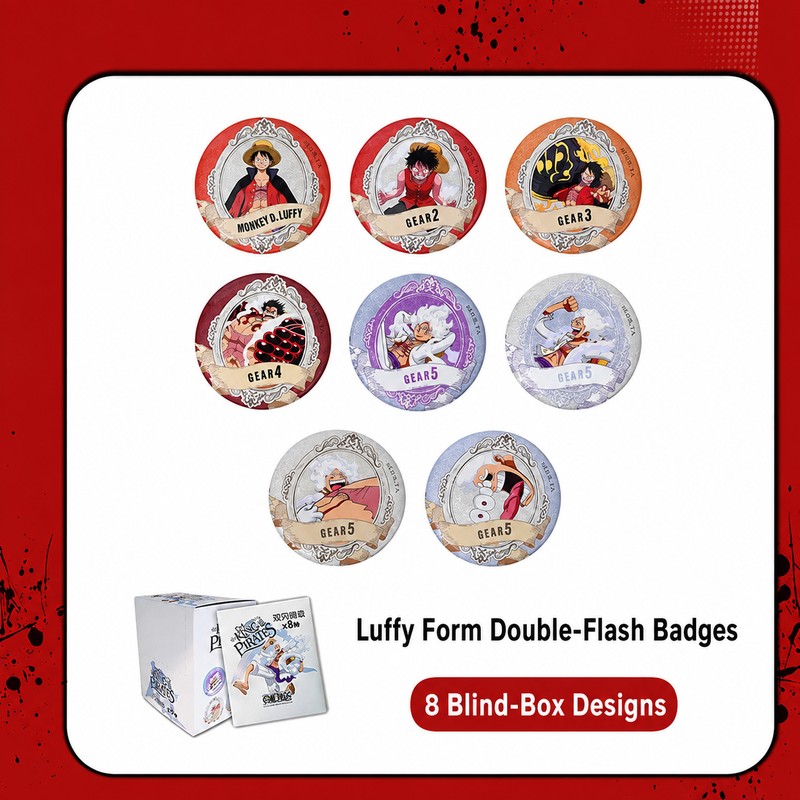 Officially Licensed One Piece Luffy Forms Blind Box Badge