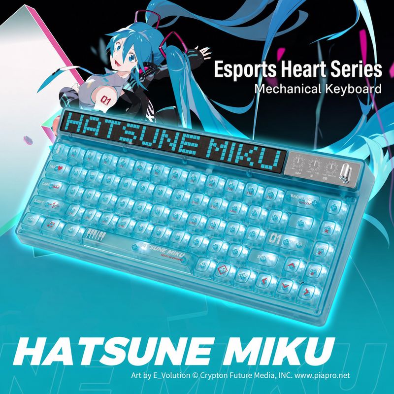 Hatsune Miku Heart of Esports 68-Key Mechanical Keyboard