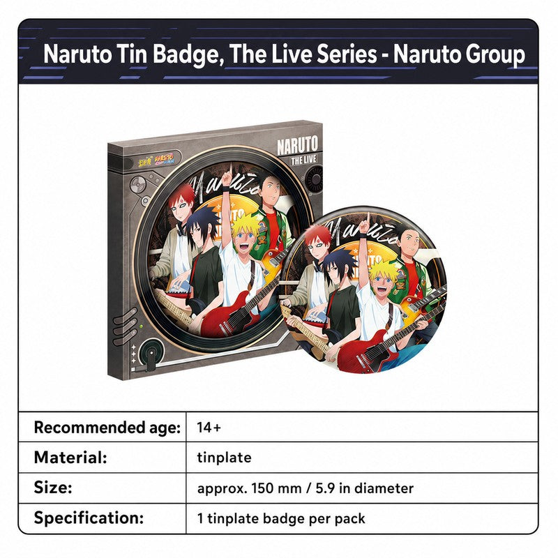Officially Licensed Naruto The Live Tinplate Badge