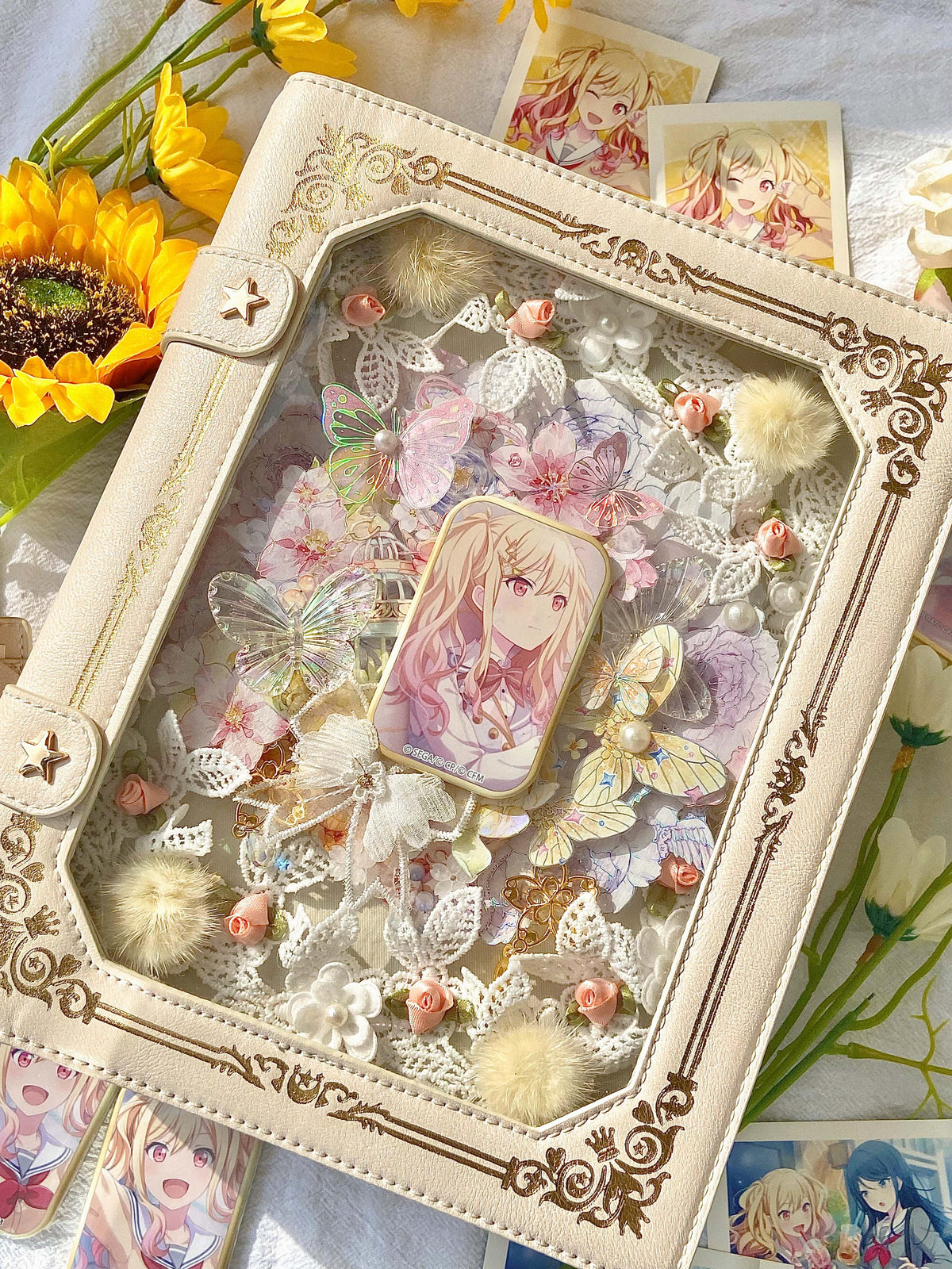 Morning Glory Magic Book Ita Bag, PU Gold Foil Crossbody