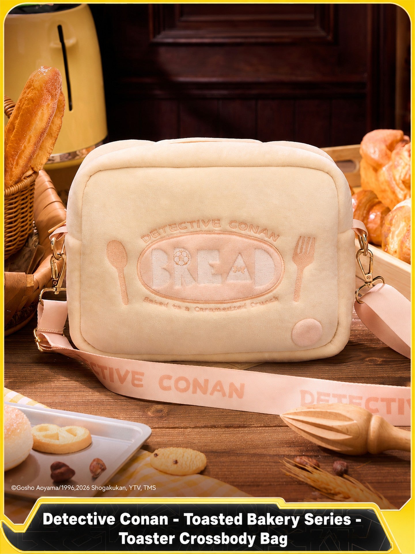 Officially Licensed Detective Conan Toast Crossbody Bag