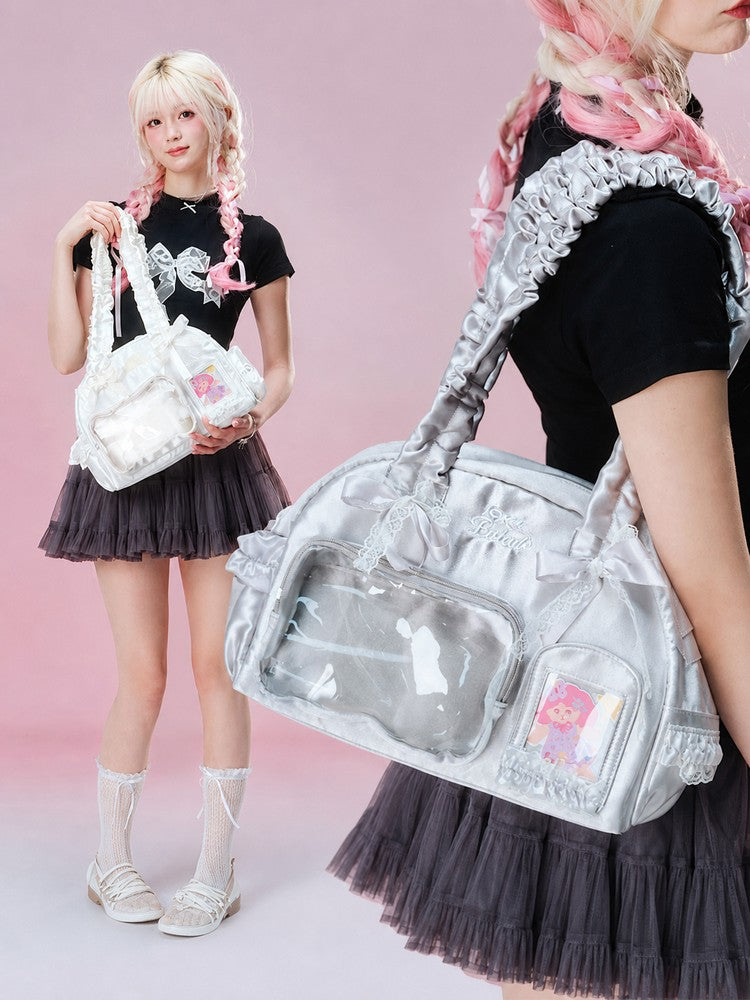 LOLA DESIGN Lace Ita Bag Shoulder Tote for Pins