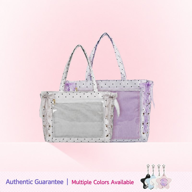 WEGO Harajuku Ribbon Ita Bag – Satin Polka Dot