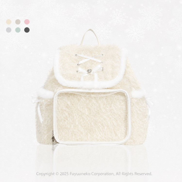 FuyuuNeko Fluffy Plush Ita Backpack with Ribbon Bows