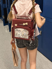 Morning Glory Convertible PU Leather Ita Backpack