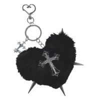 Y2K Plush Heart Bag Charm Keychain