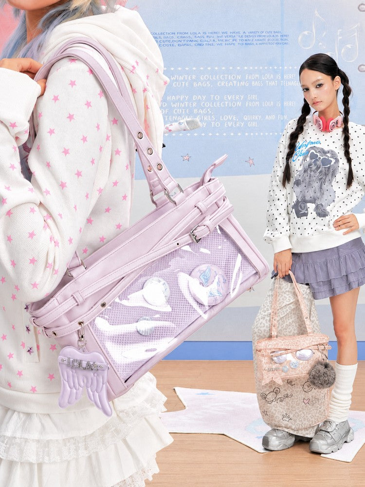 LOLA DESIGN Y2K Crescent Ita Shoulder Bag with Charm