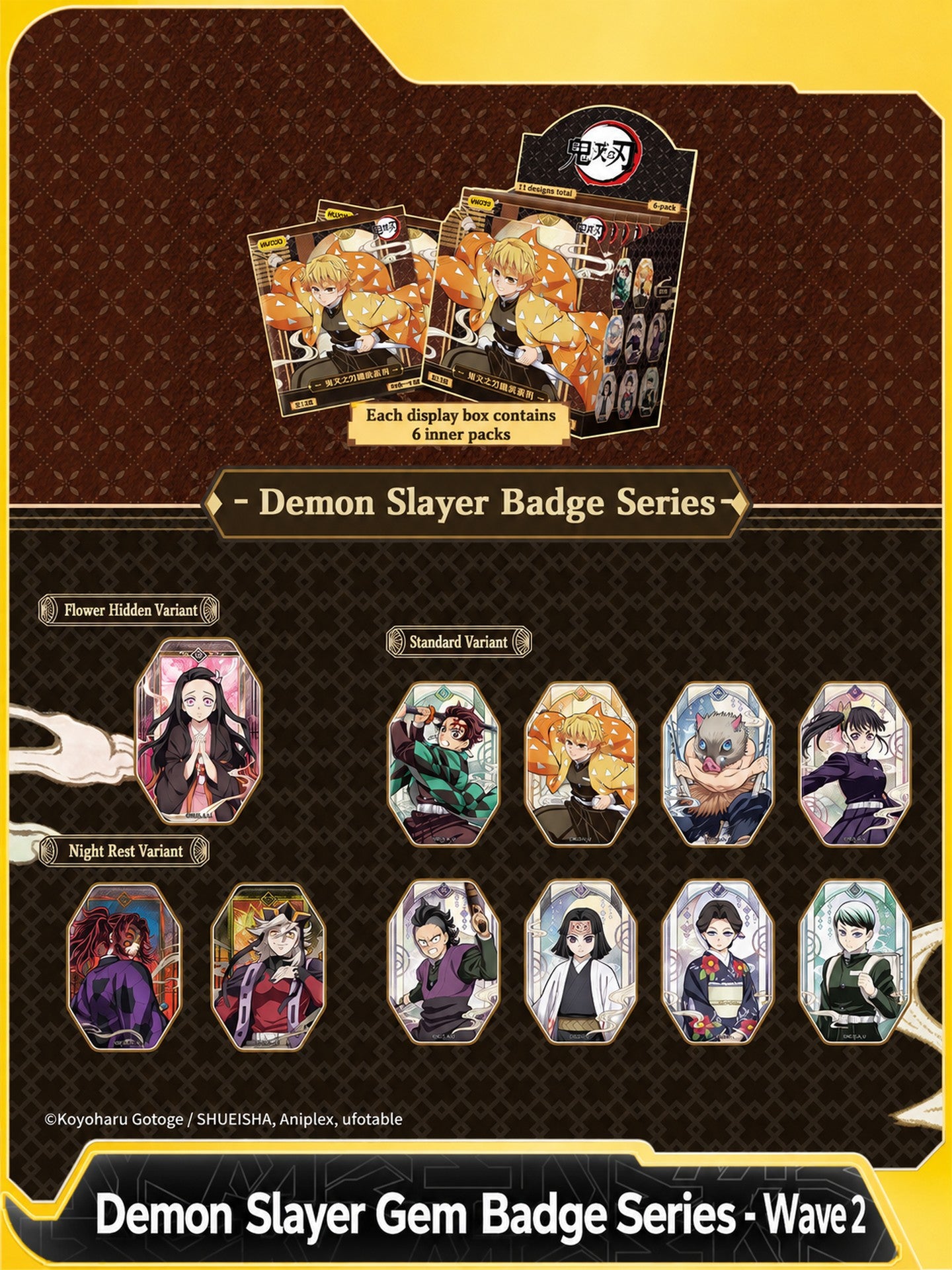 Officially Licensed Demon Slayer Wave 2 Gem Badge Blind Pack