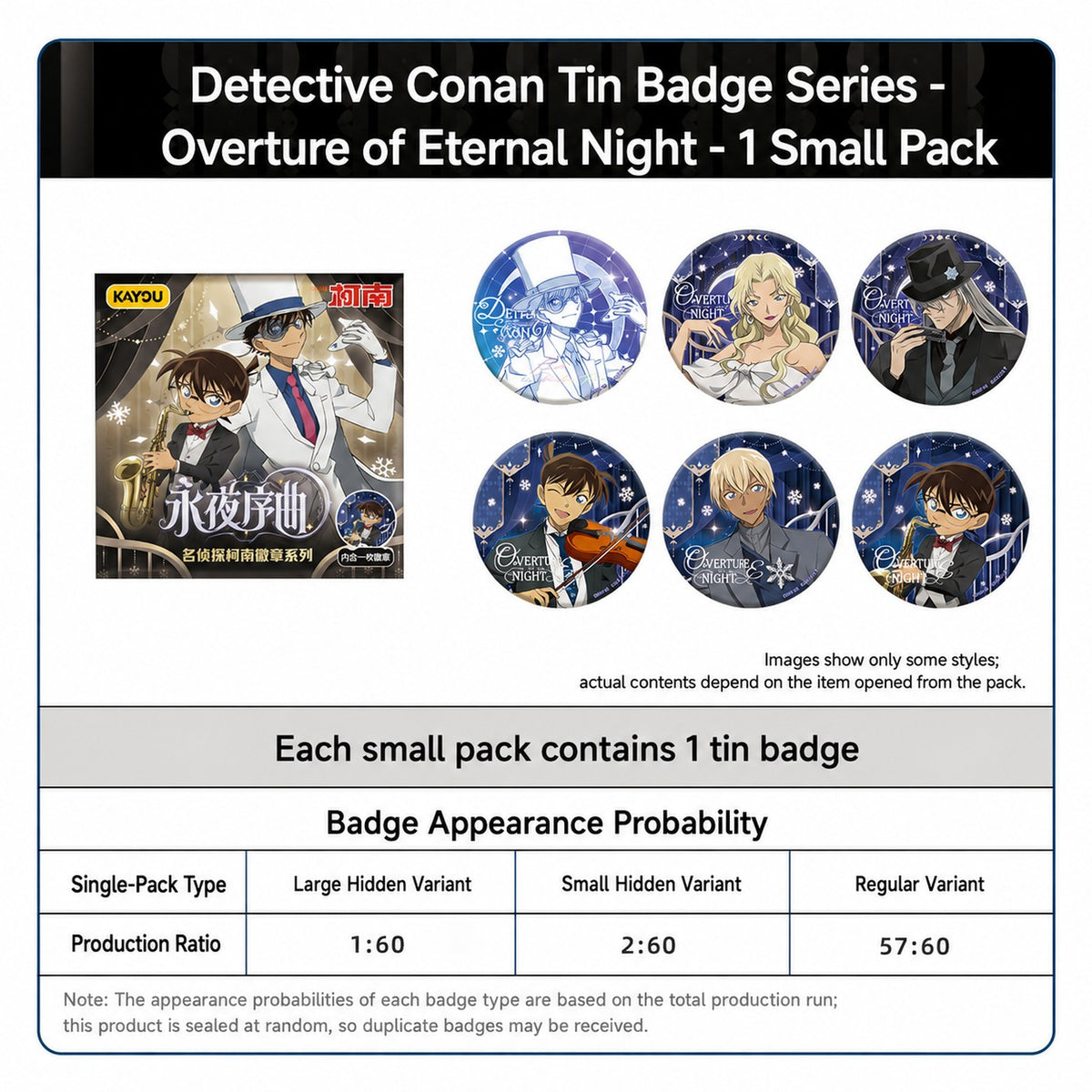 Officially Licensed Detective Conan Overture Badge