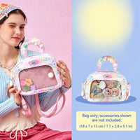 LOLA DESIGN Robot Girl Ita Backpack with Clear Panel