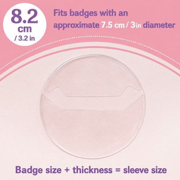 Clear Round Badge Protective Sleeves for Ita Bags