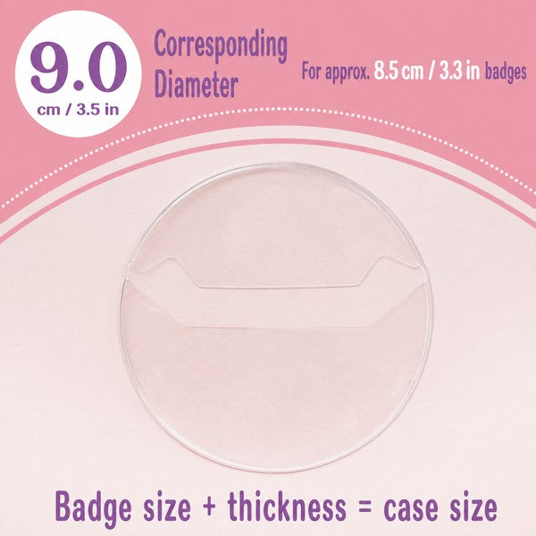 Clear Round Badge Protective Sleeves for Ita Bags