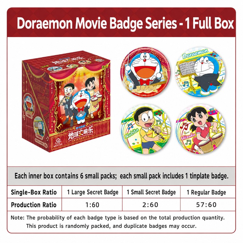 Officially Licensed Doraemon Movie Badge Blind Pack
