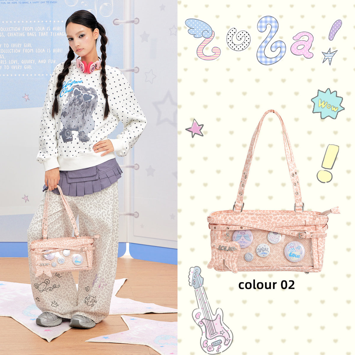 LOLA DESIGN Y2K Crescent Ita Shoulder Bag with Charm