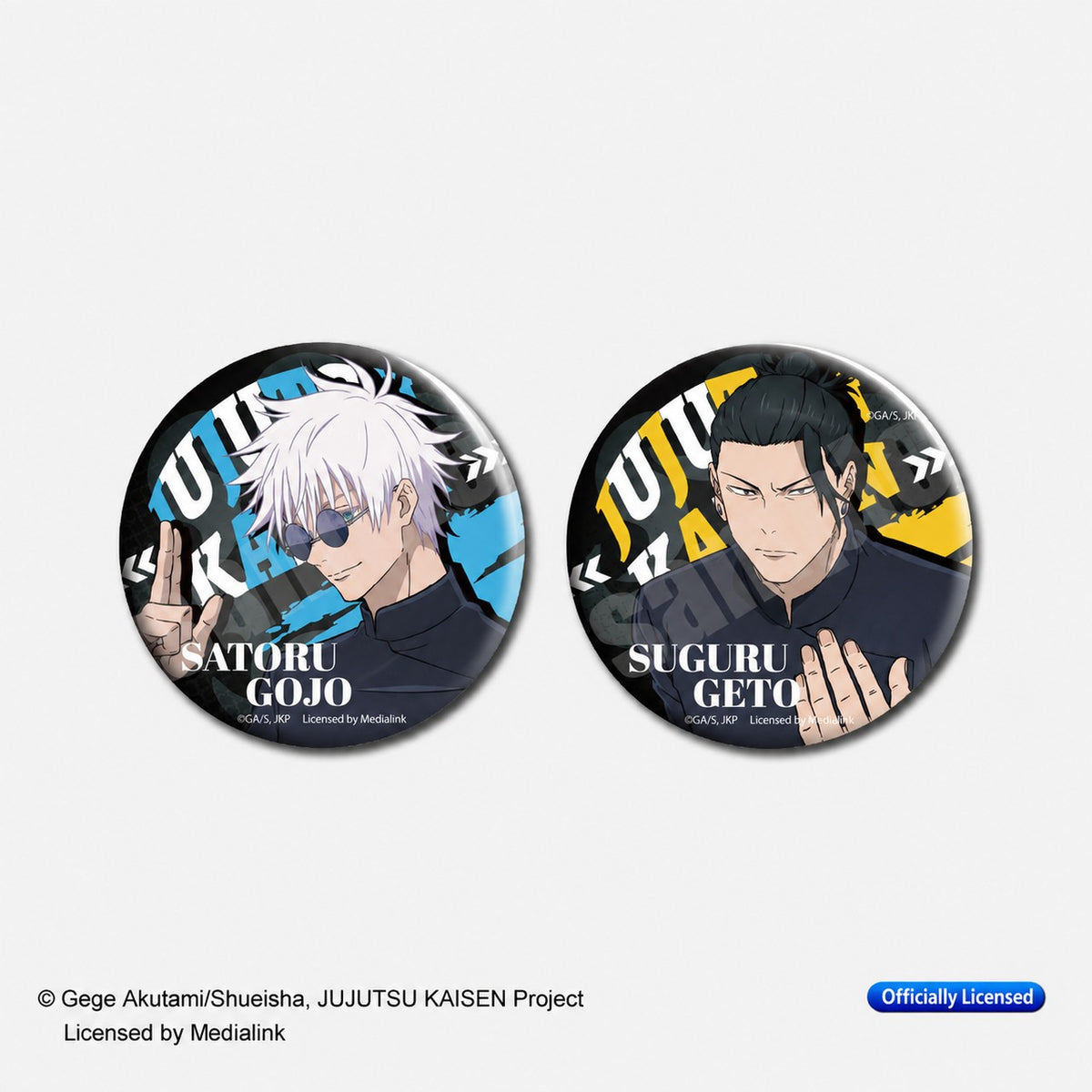 Officially Licensed Jujutsu Kaisen Gojo & Geto Badge Set