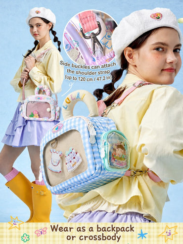 LOLA DESIGN Robot Girl Ita Backpack with Clear Panel