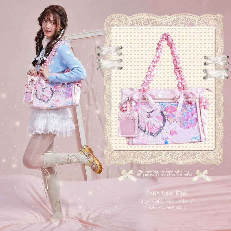 LOLA DESIGN Emily Satin Ita Bag with Bow