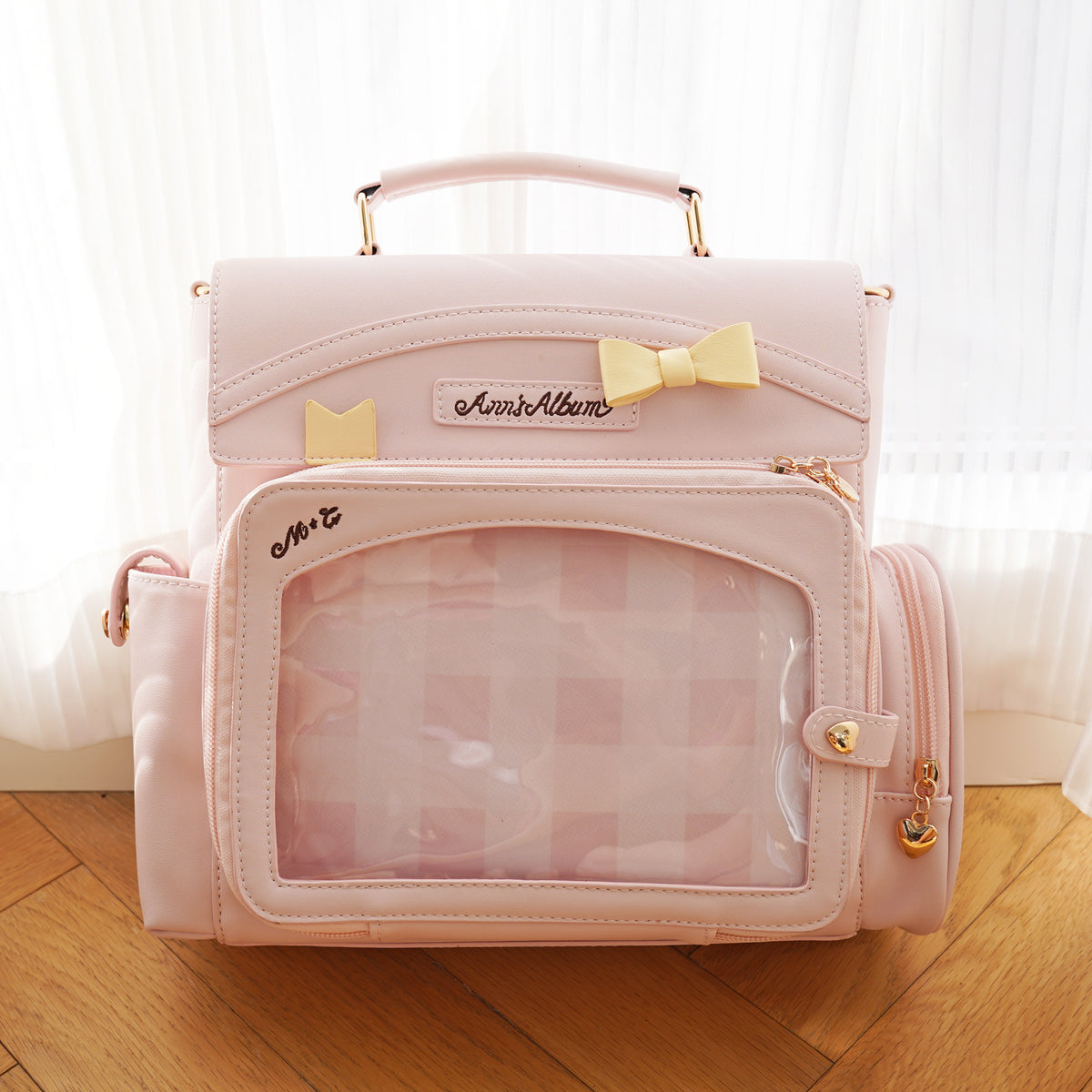 Morning Glory Convertible PU Leather Ita Backpack