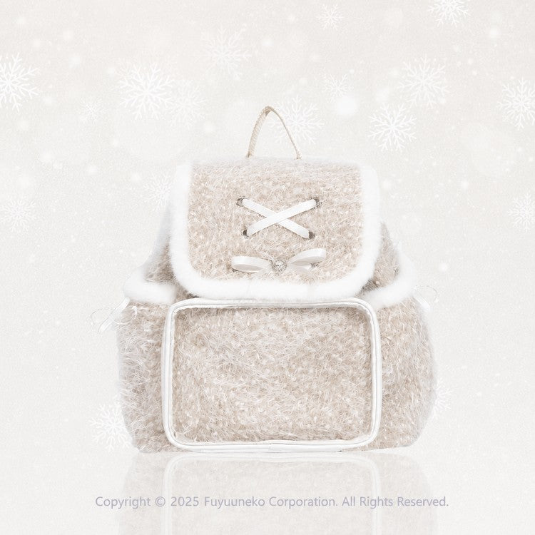 FuyuuNeko Fluffy Plush Ita Backpack with Ribbon Bows