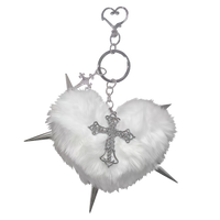 Y2K Plush Heart Bag Charm Keychain