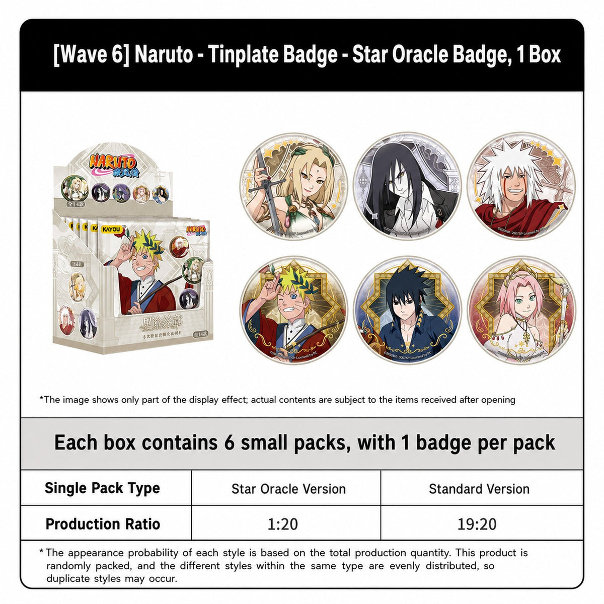 Officially Licensed Naruto Tinplate Badge Series - Wave 6
