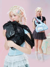 LOLA DESIGN Lace Ita Bag Shoulder Tote for Pins