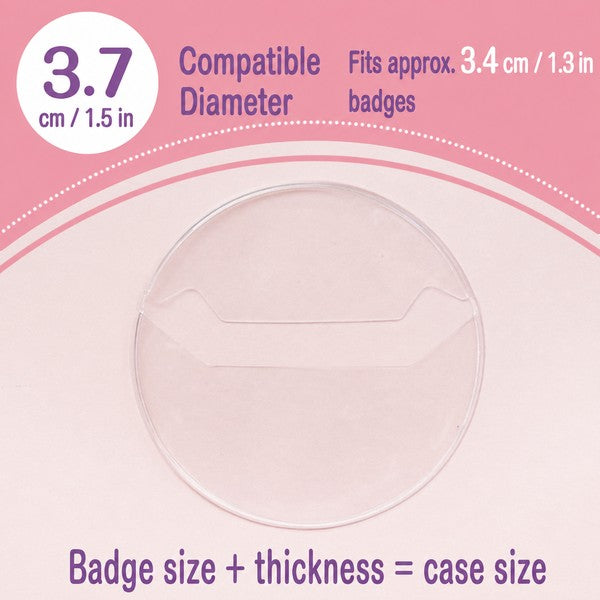 Clear Round Badge Protective Sleeves for Ita Bags