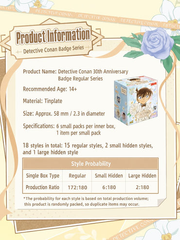 Officially Licensed Detective Conan 30th Anniversary Badge Series