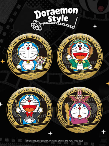 Officially Licensed Doraemon 45th Anniversary Tin Badge Series
