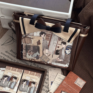 Morning Glory Rabbit Black Tea Crossbody Ita Bag