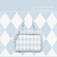 FuyuuNeko Checkered Ita Bag Crossbody, Large Capacity