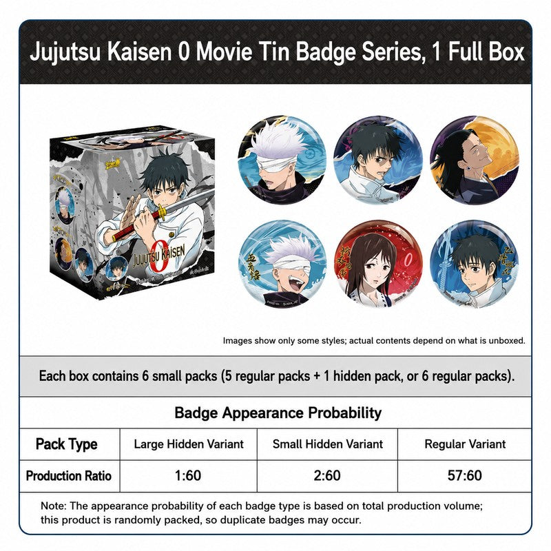 Officially Licensed Jujutsu Kaisen 0 Tinplate Badge
