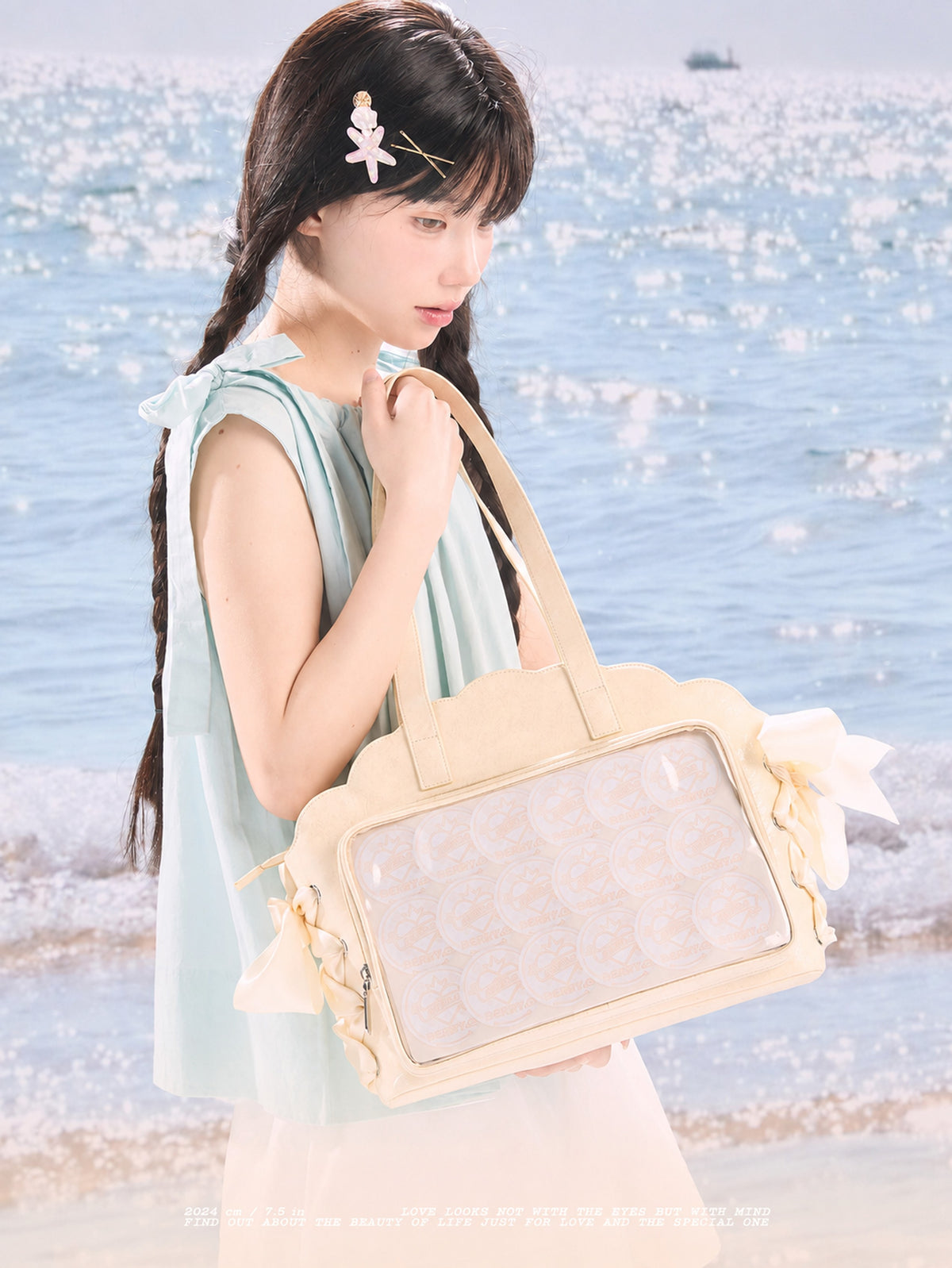 BerryQ Ariel Shell Ita Bag with Pearl Accents