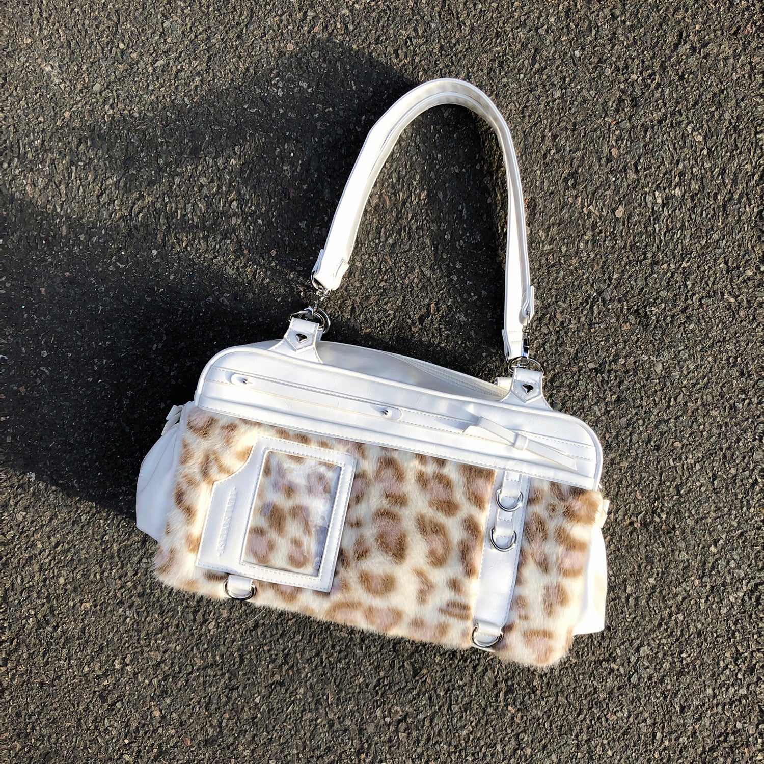 Yuni Youyou Leopard Print Soft Ita Bag with Clear Window