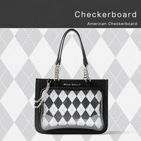 FuyuuNeko Checkered Ita Bag Crossbody, Large Capacity