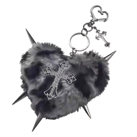 Y2K Plush Heart Bag Charm Keychain