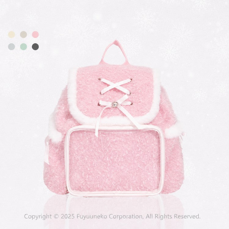 FuyuuNeko Fluffy Plush Ita Backpack with Ribbon Bows