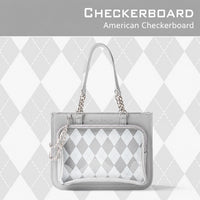 FuyuuNeko Checkered Ita Bag Crossbody, Large Capacity