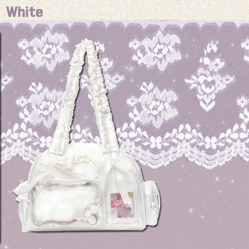 LOLA DESIGN Lace Ita Bag Shoulder Tote for Pins