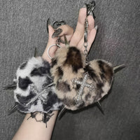 Y2K Plush Heart Bag Charm Keychain