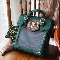Morning Glory Cute Retro Gold Foil Convertible Ita Bag