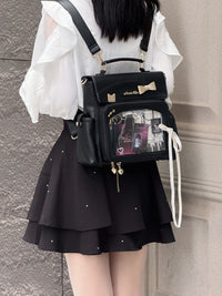 Morning Glory Convertible PU Leather Ita Backpack