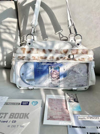 Yuni Youyou Leopard Print Soft Ita Bag with Clear Window
