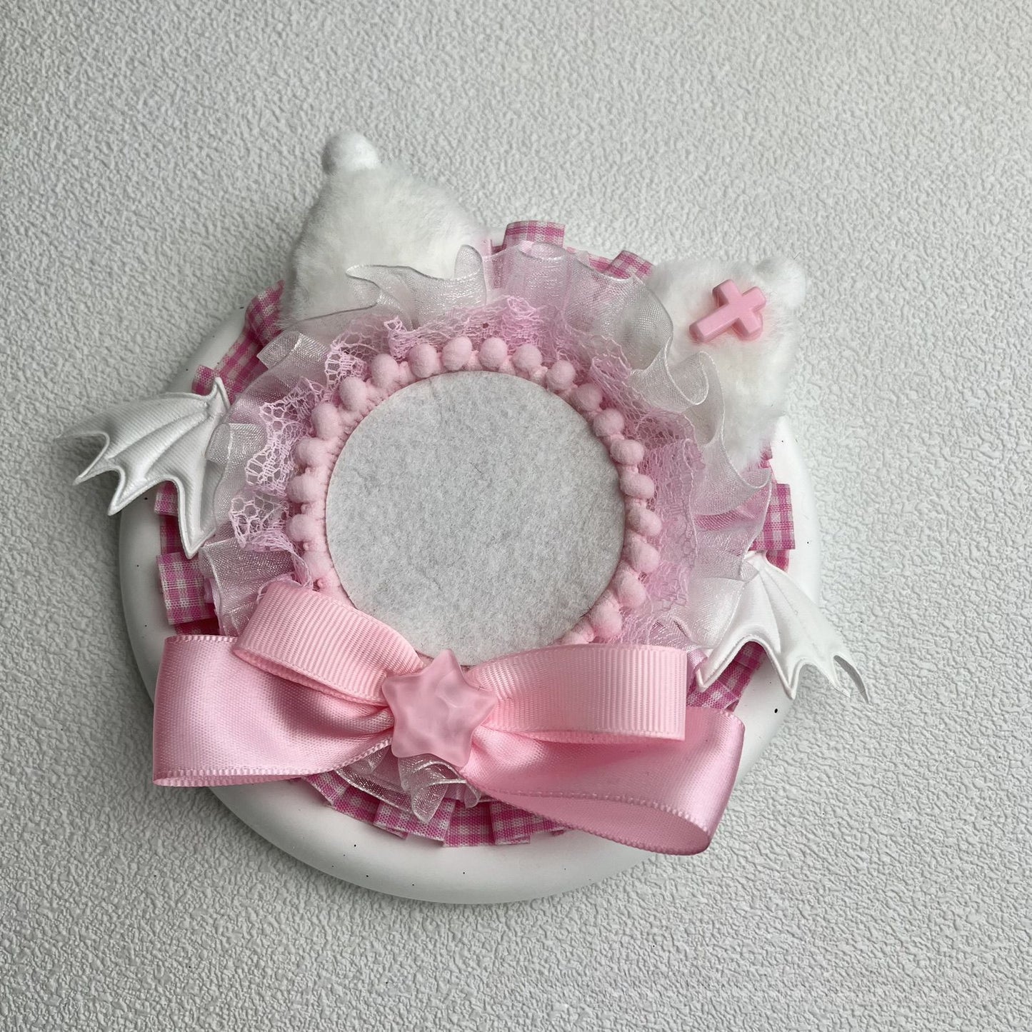 Handmade Demon Cat Badge Holder – Ita Bag Decoration Base for 2.28-2.95 inch (58mm-75mm) Badges