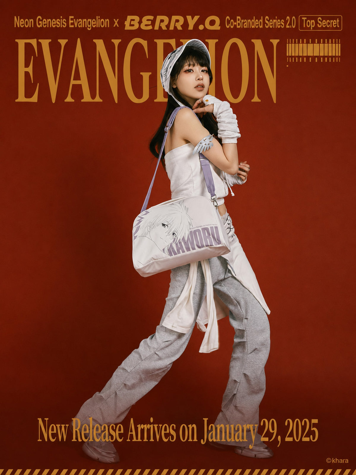 Evangelion x BERRY.Q Character Print Crossbody Bag
